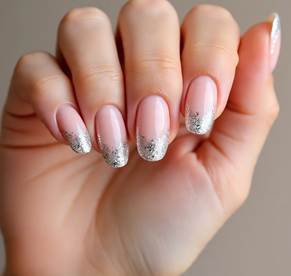 pink and silver nails