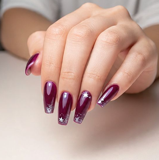 pink and silver nails