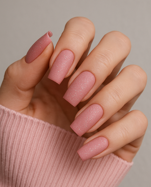 pink and silver nails