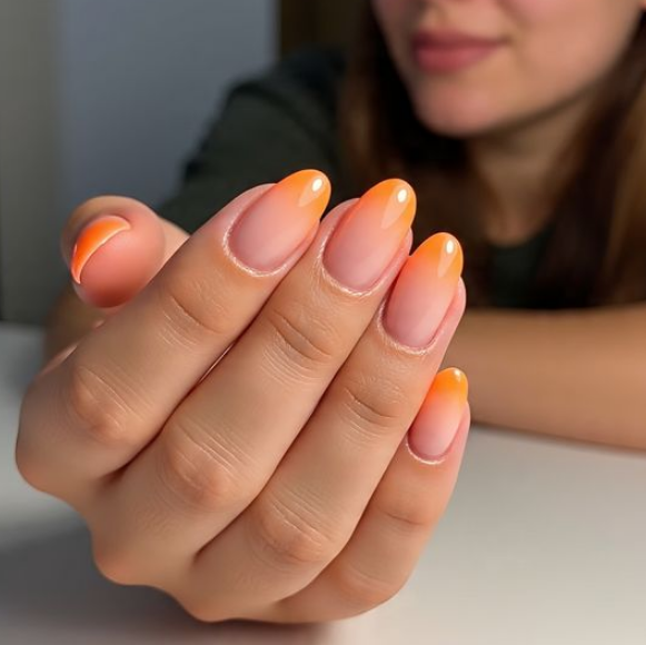 orange ombre nails