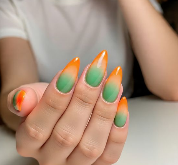 orange ombre nails