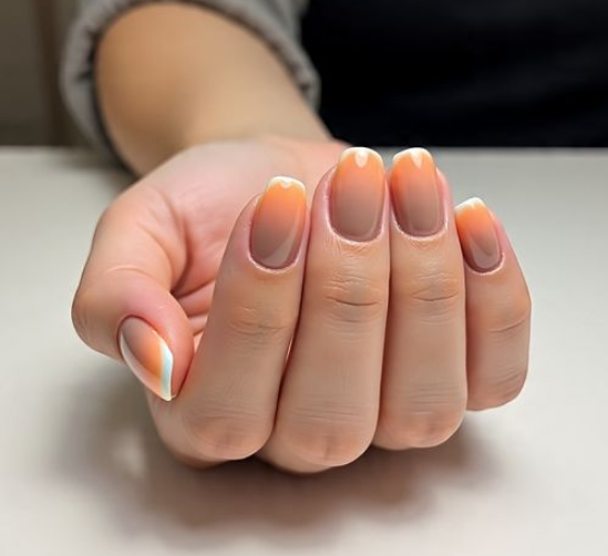 orange ombre nails