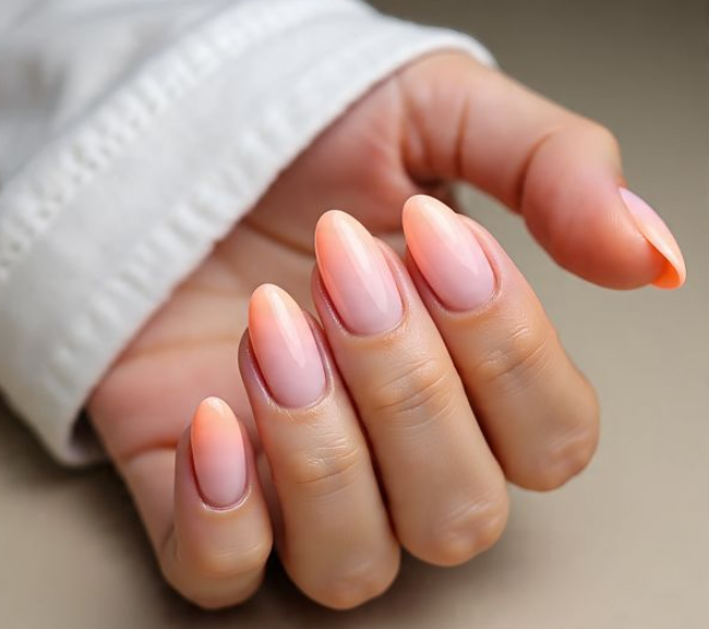 orange ombre nails