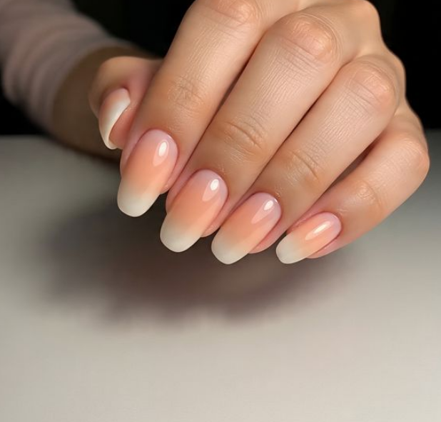 orange ombre nails