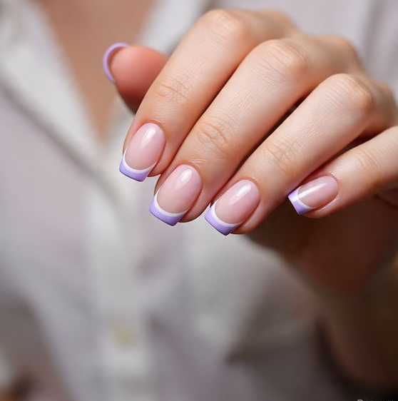 lavender french tip nails