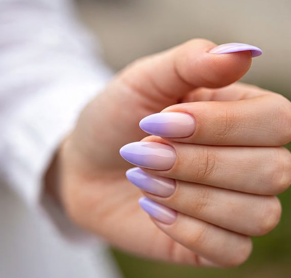 lavender french tip nails