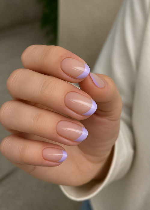 lavender french tip nails