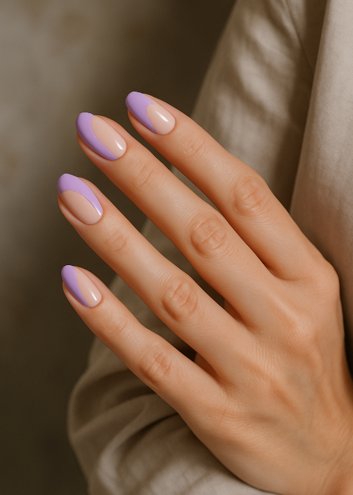 lavender french tip nails