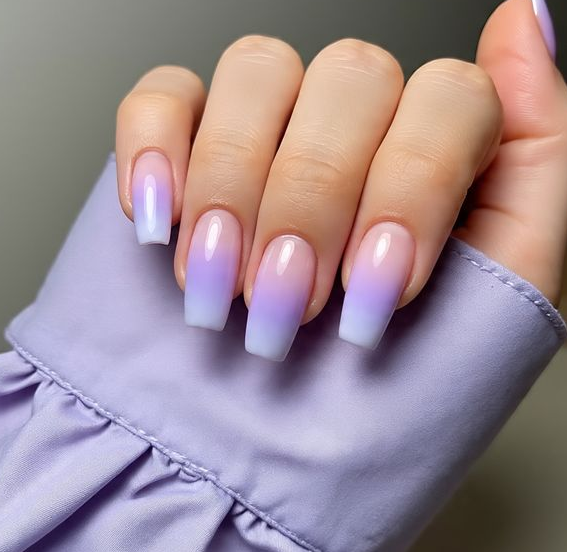 lavender french tip nails