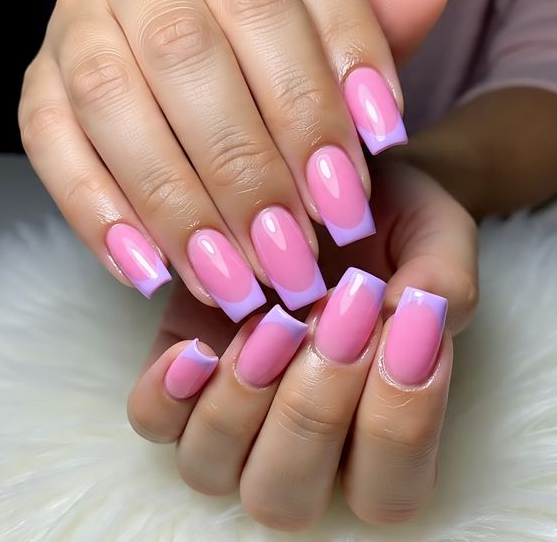 lavender french tip nails