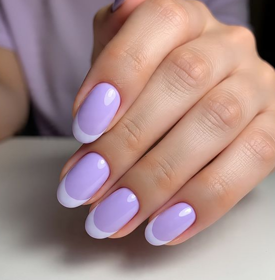 lavender french tip nails