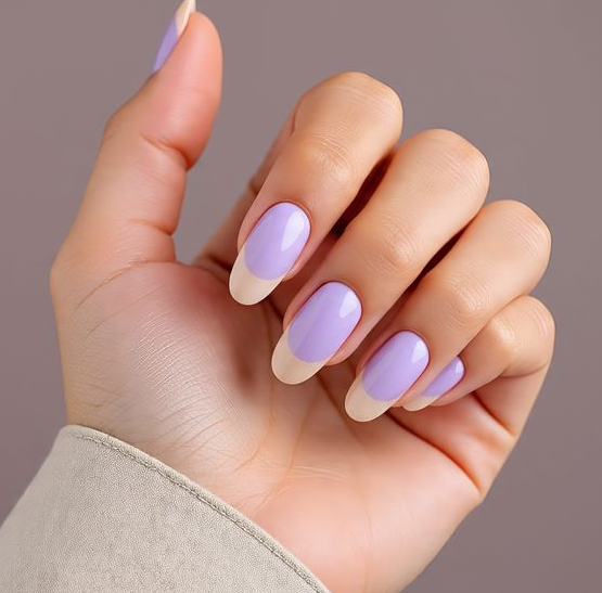 lavender french tip nails