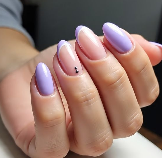 lavender french tip nails