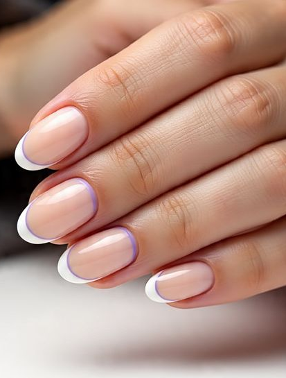 lavender french tip nails