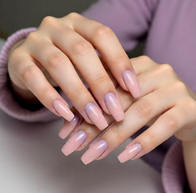 lavender french tip nails