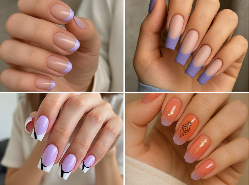 lavender french tip nails