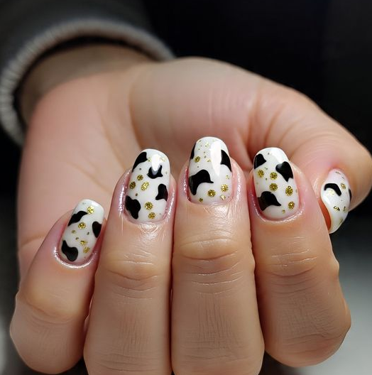 cow print nails