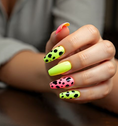 cow print nails