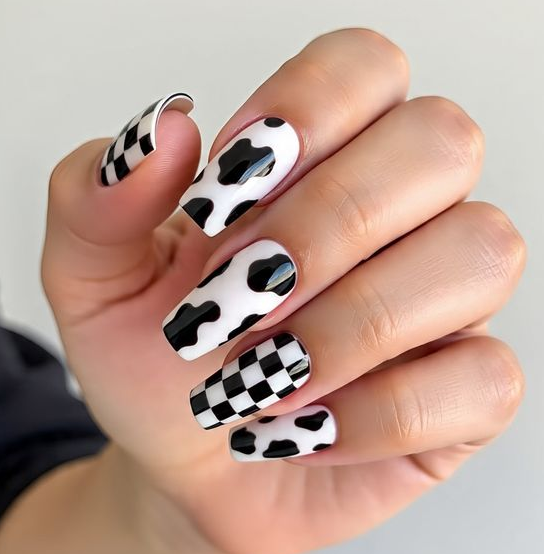 cow print nails