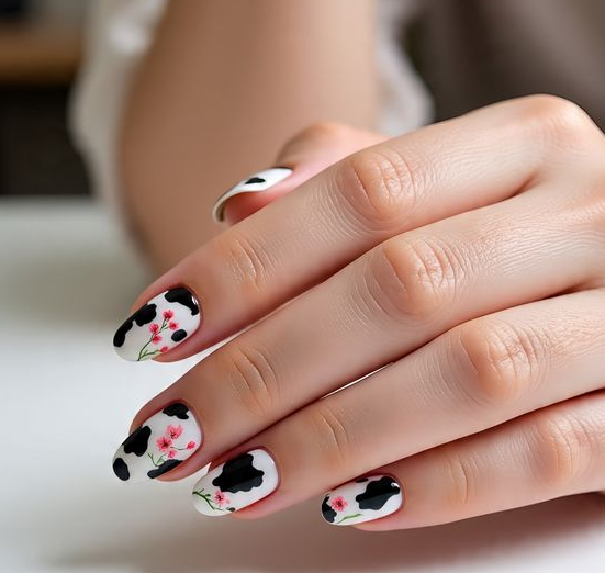 cow print nails
