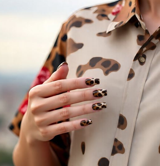 cow print nails