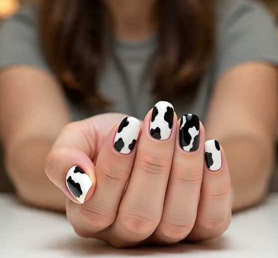 cow print nails