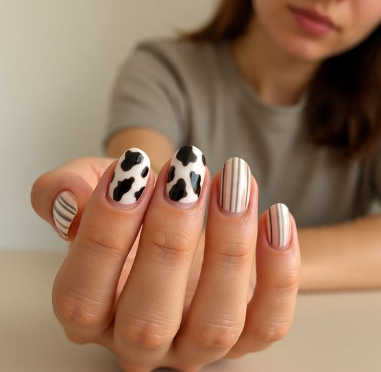 cow print nails