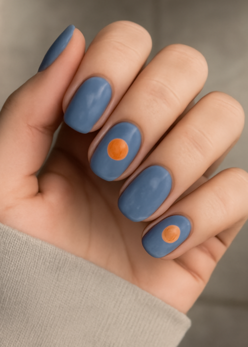 blue and orange nails