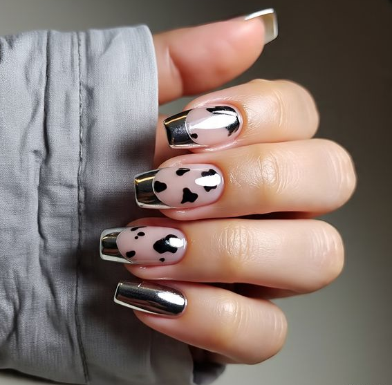 cow print nails