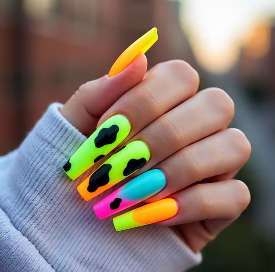 cow print nails