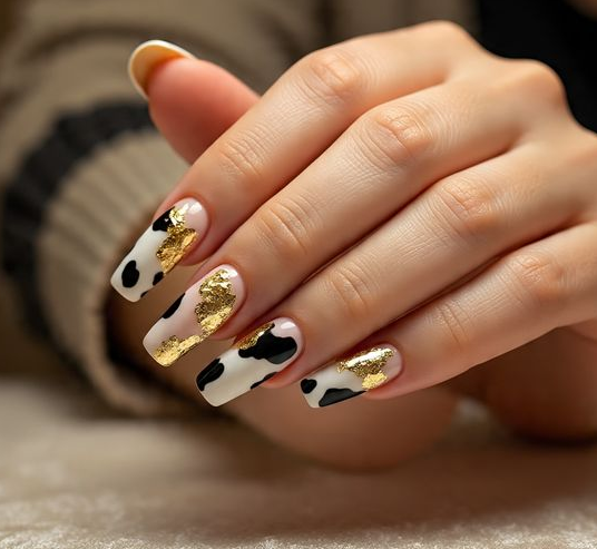 cow print nails