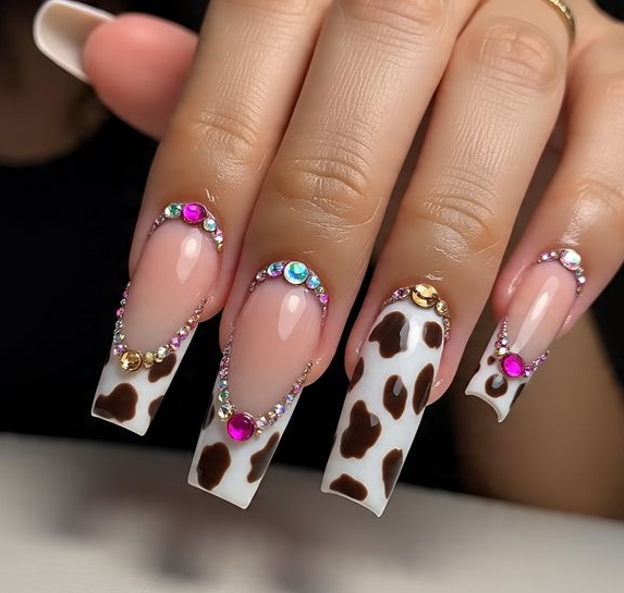 Cow Print Nails