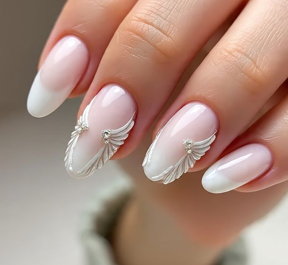 white french tip christmas nails