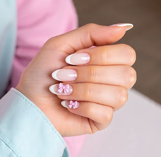 white french tip christmas nails