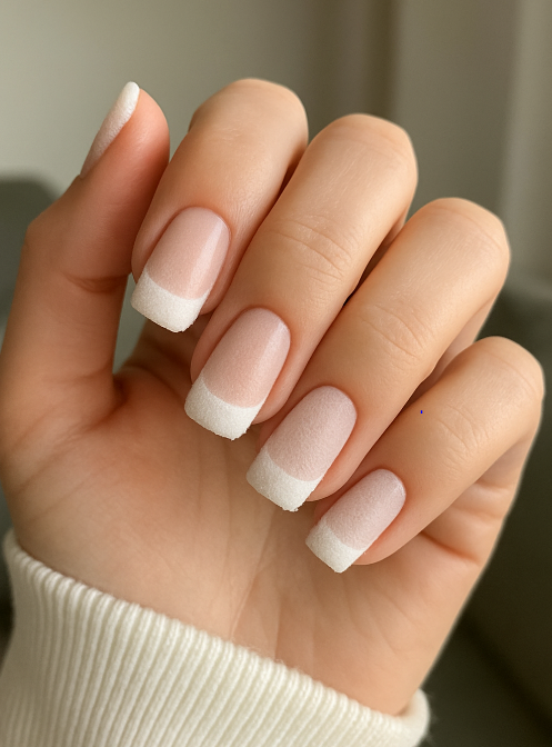 white french tip christmas nails