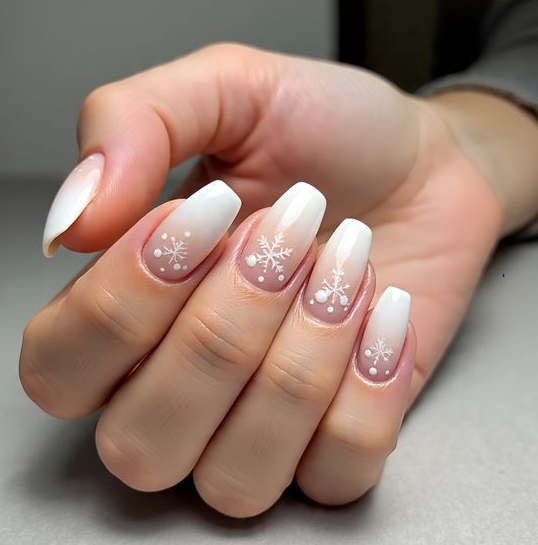 white french tip christmas nails