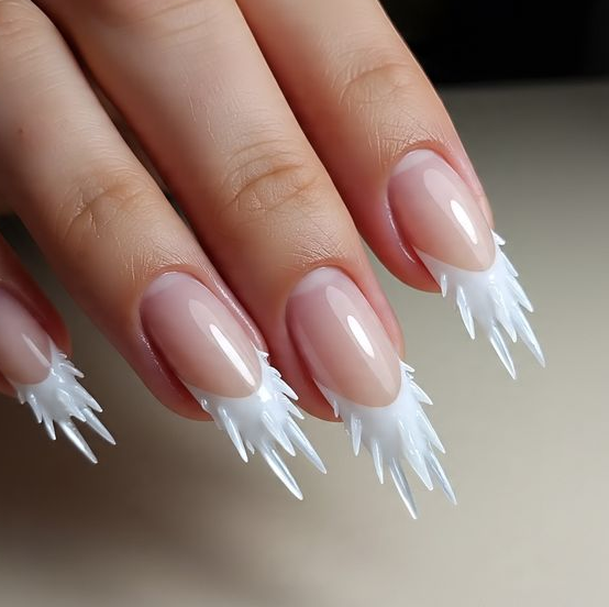 white french tip christmas nails