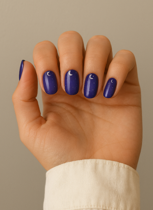 purple and silver nails