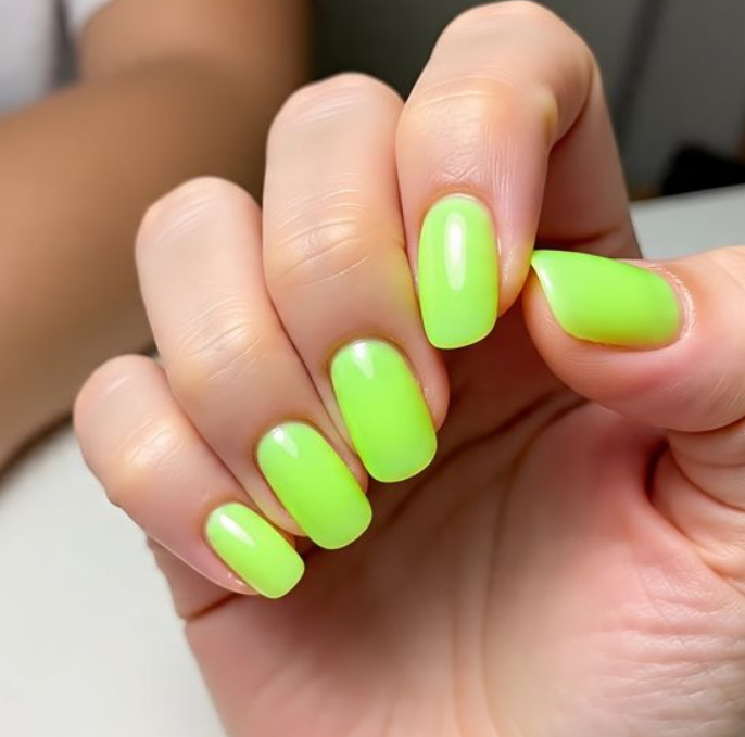 neon green nails