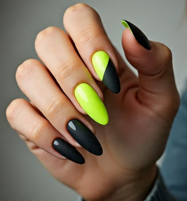 neon green nails