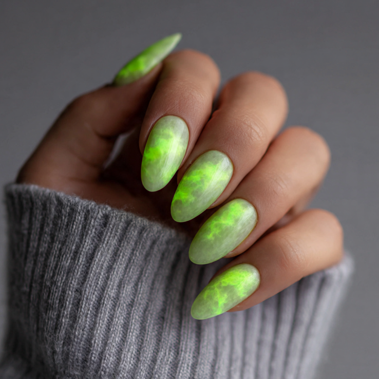 neon green nails