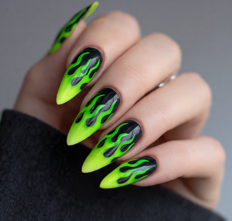 neon green nails
