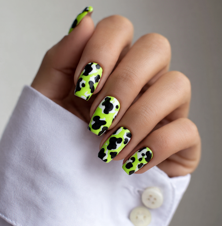 neon green nails