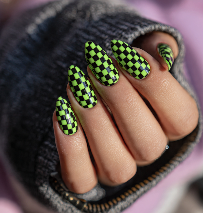 neon green nails