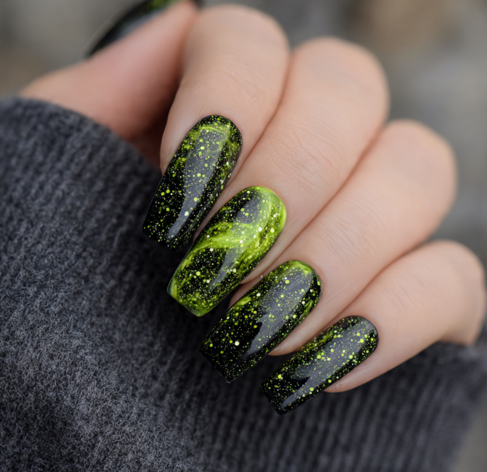 neon green nails