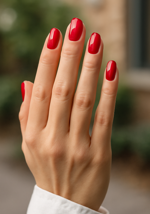 cherry red nails