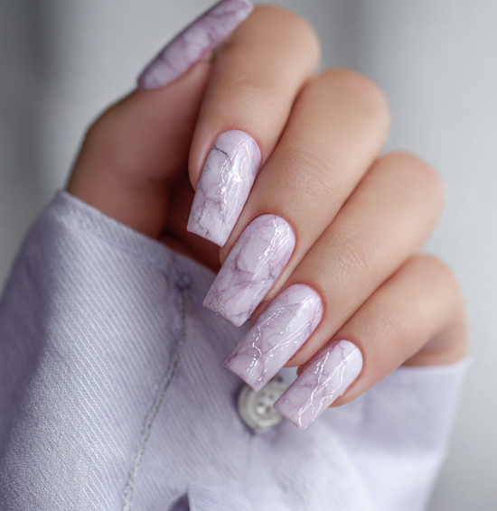 purple marble nails