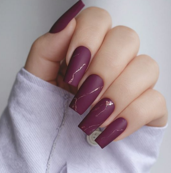 purple marble nails