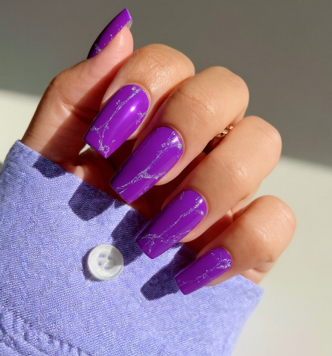 purple marble nails