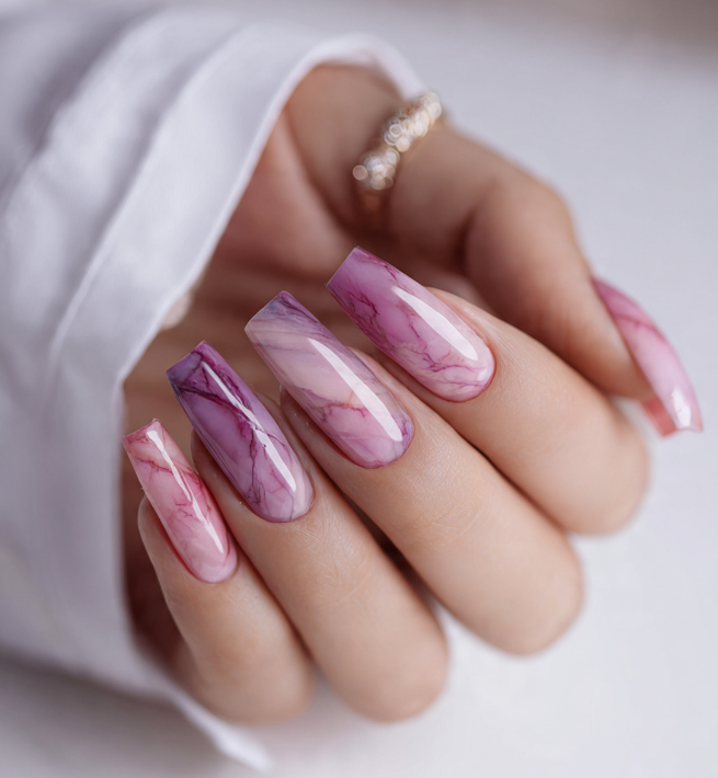 purple marble nails